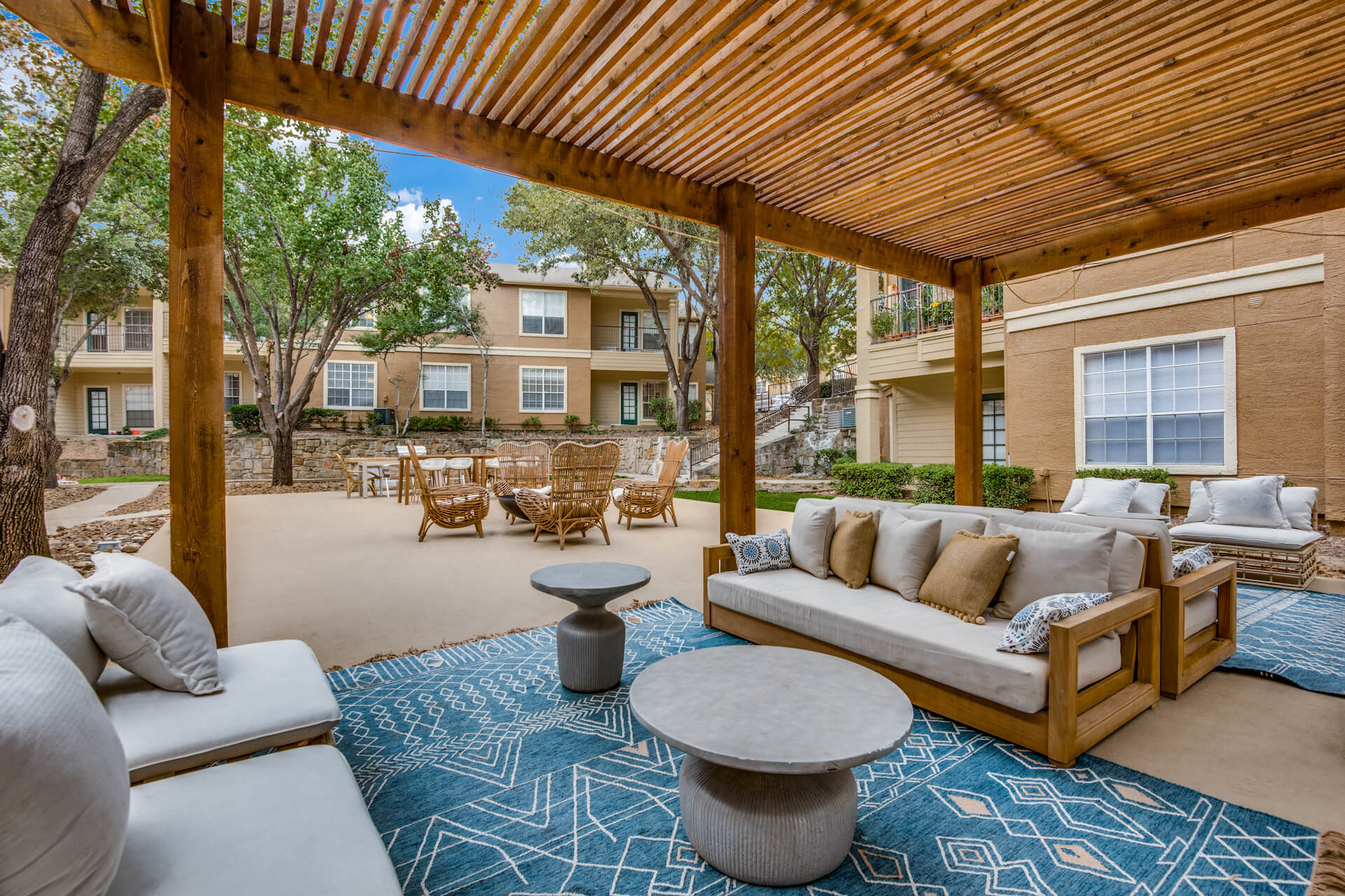 Outdoor cabana, covered outdoor sofas