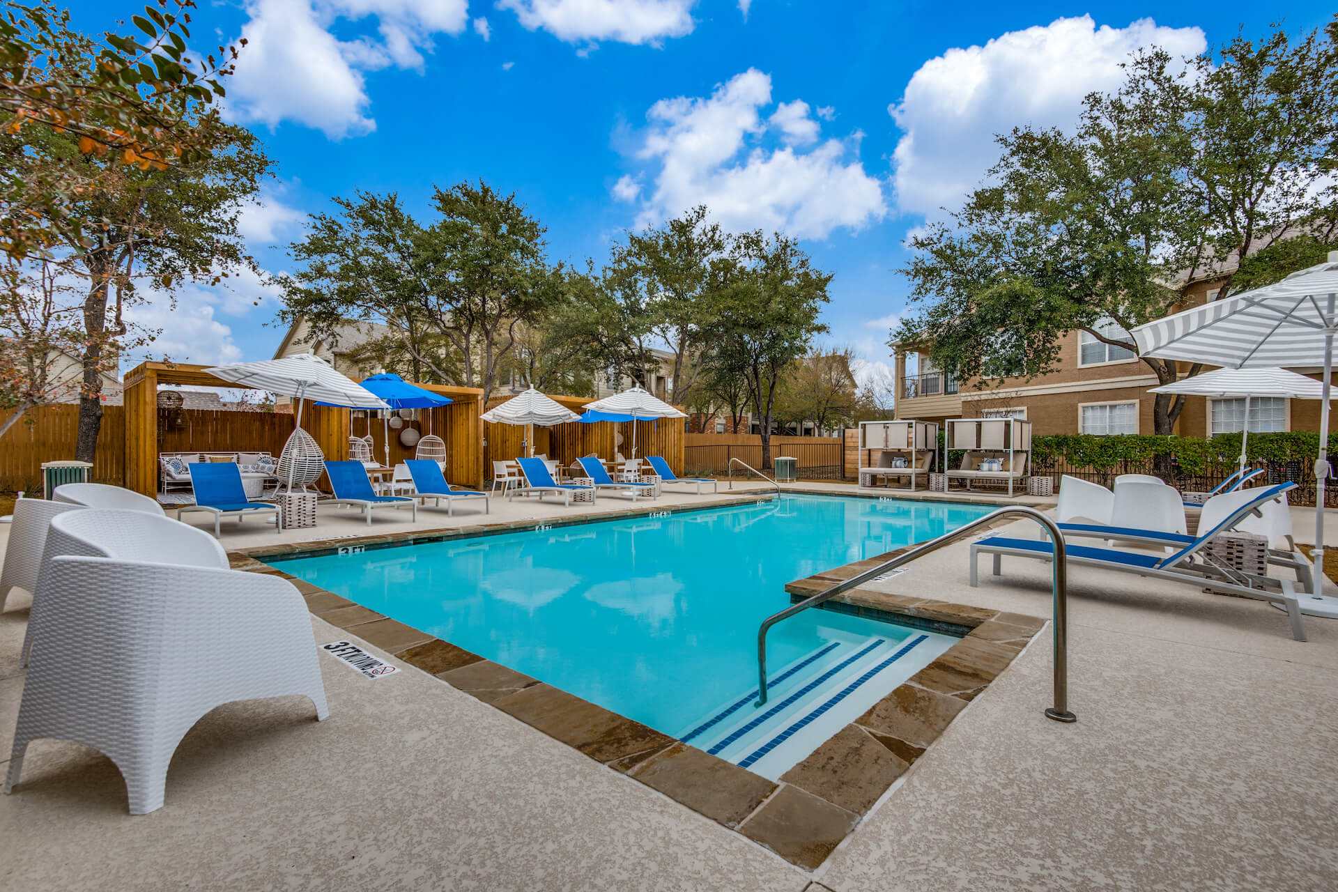 Pool with cabanas