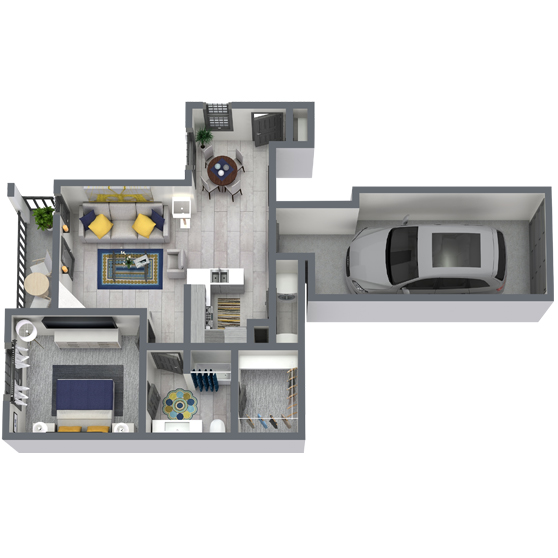 Rendering of A4 - 841 sq.ft.