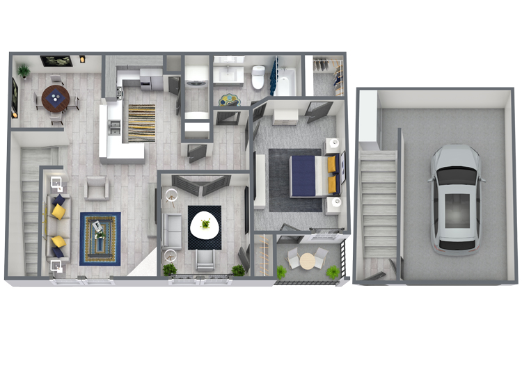 Rendering of A5 - 936 sq.ft.