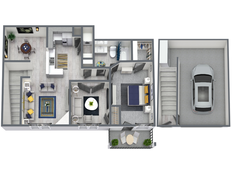 Rendering of A6 - 952 sq.ft.